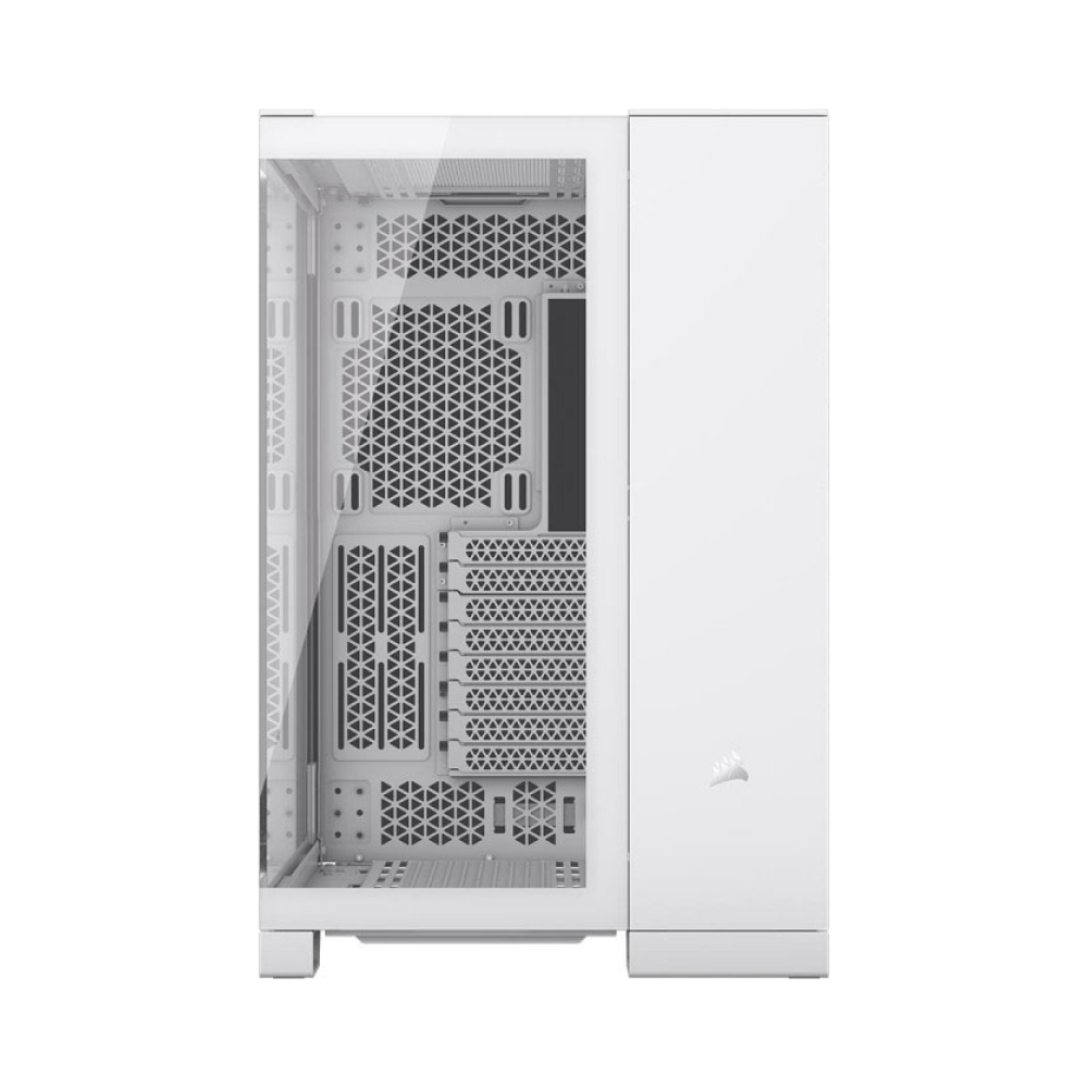 windowed tempered glass white corsair 6500x mid tower dual chamber pc case 2x 35 2x 25