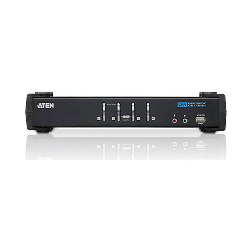 aten 4 port usb20 dviaudio kvmp switchw adp aten cables included