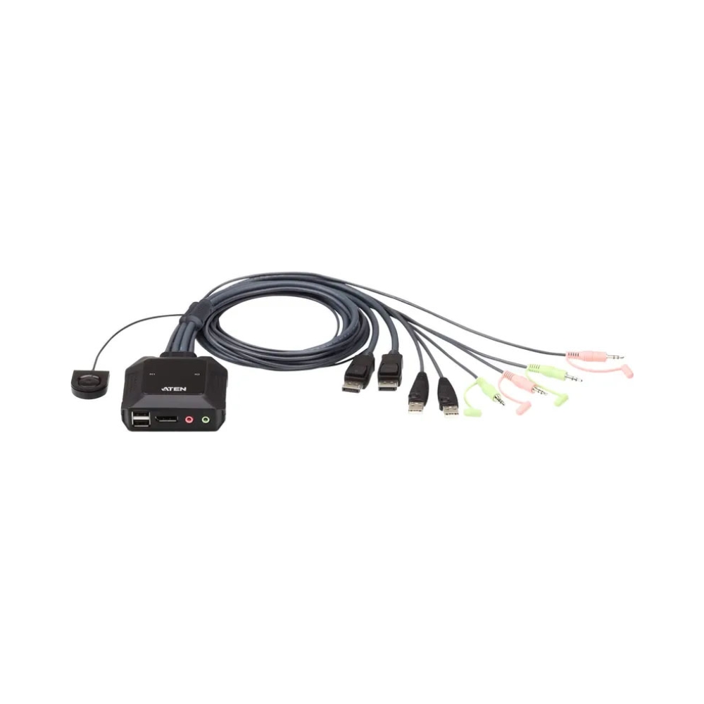 aten 2 port usb displayport cable kvm switch