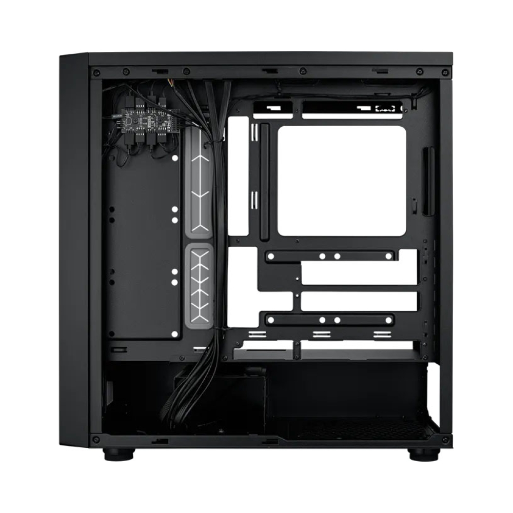 brushed front panel hexagon gleam glass side panel cooler master masterbox 600 atx black mid
