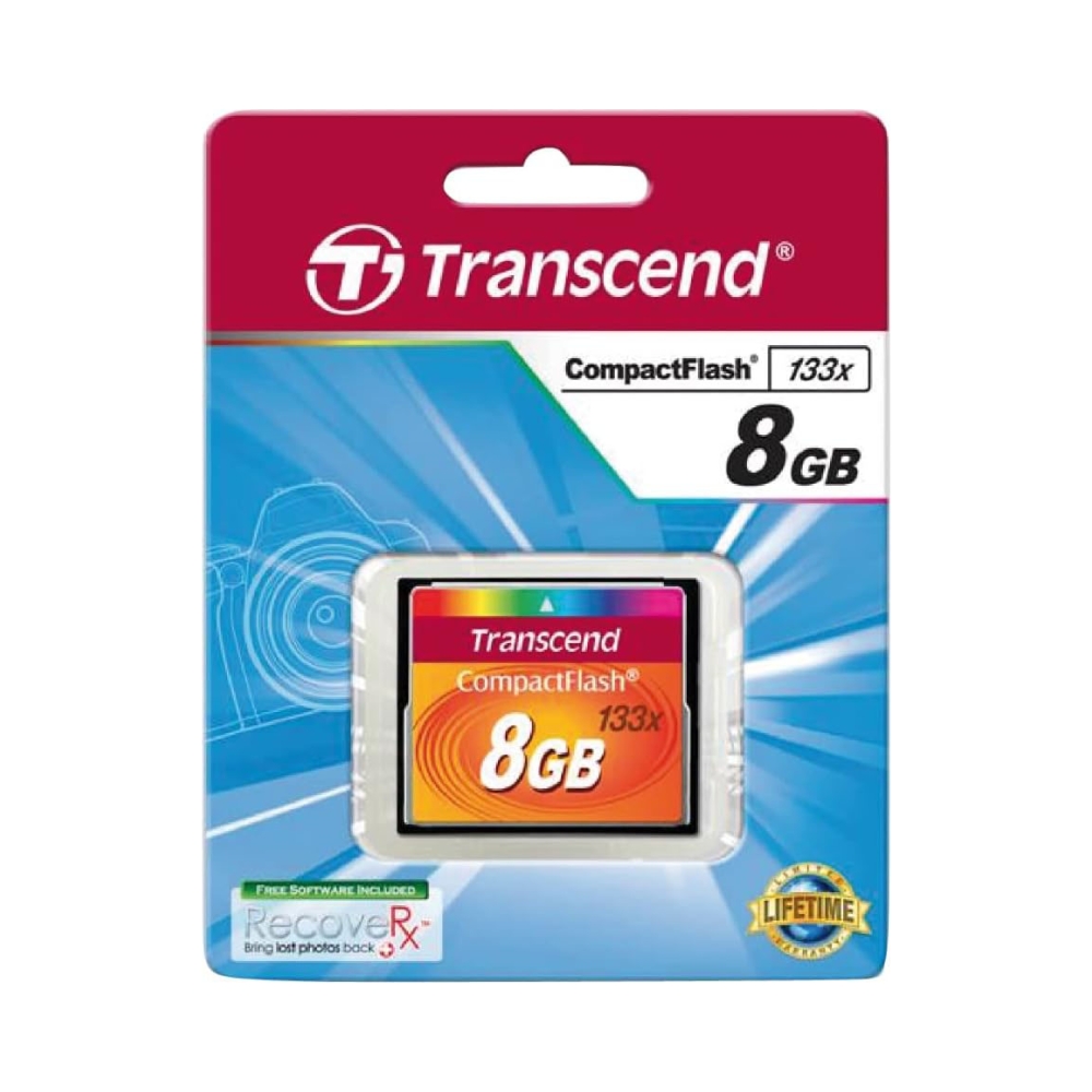 transcend ultra performance compact flash card 8gb 133x speed for use in digital cameras media