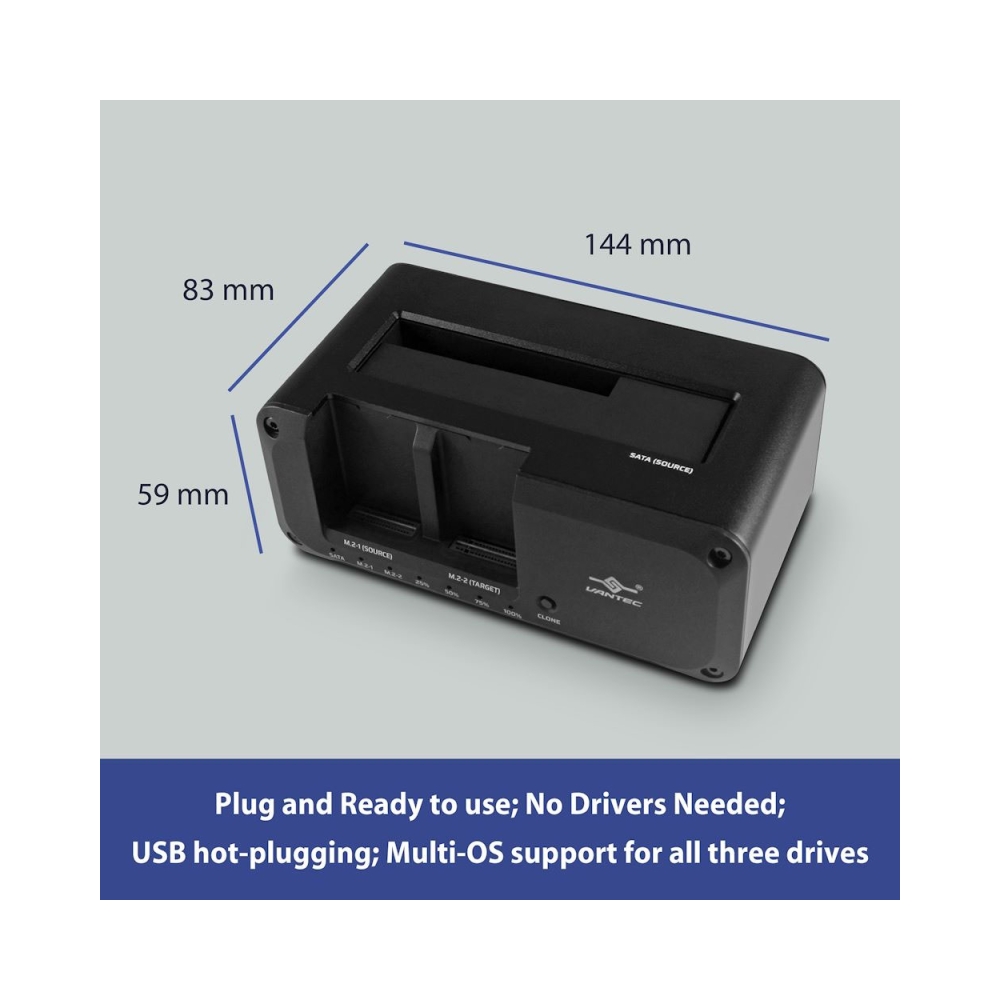 nexstar jx usb 32 gen 2x1 triple bay dock with clone function